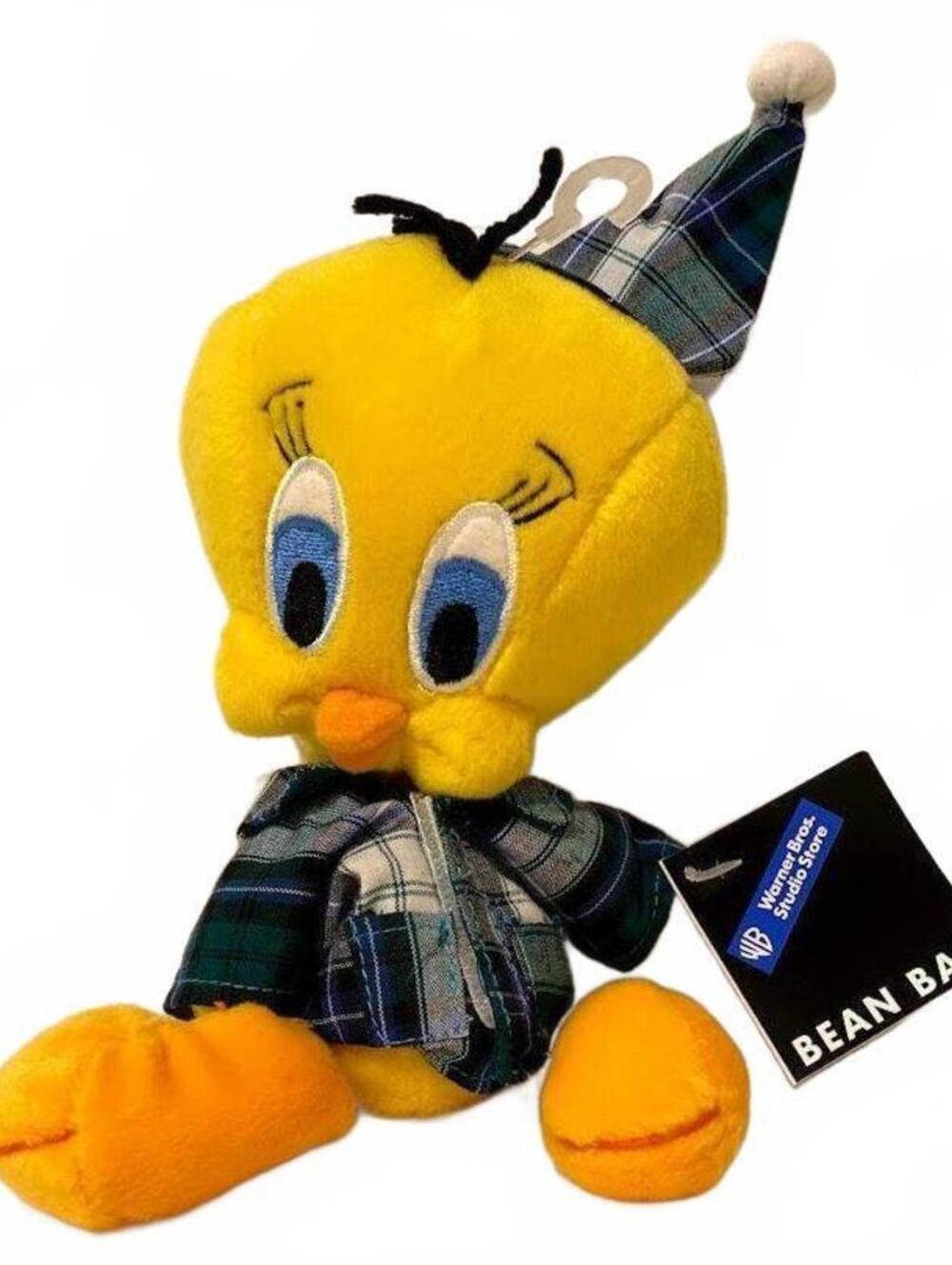 Vintage Warner Bros Tweety Bird in Night Shirt Looney Tunes Plush Toy 9"